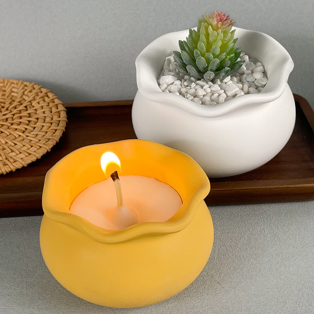 Fish Tank Candle Jar Silicone Mold DIY Succulent Flower Pot Vase Jewelry Storage Box Concrete Resin Plaster Mould Home Decor