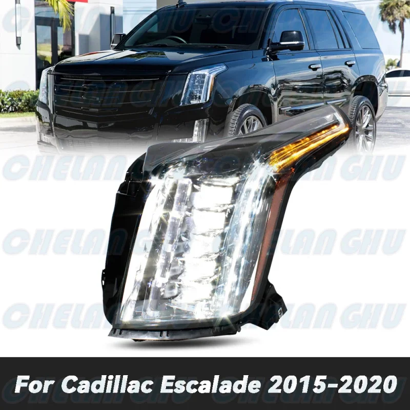 

LED HeadLight For Cadillac Escalade 2015 2016 2017 2018 2019 2020 Left Side Front HeadLamp DRL With LED Bulbs car accessories