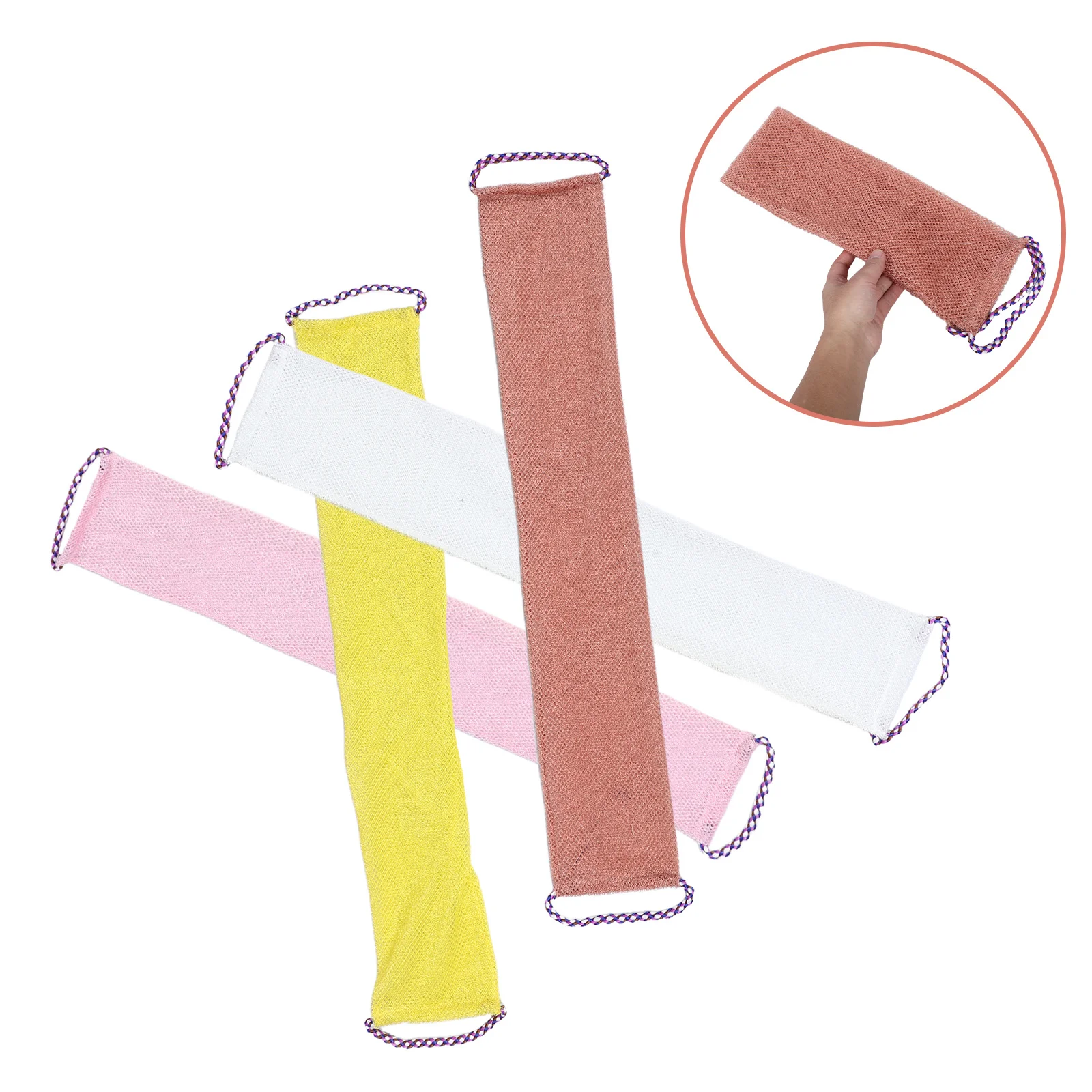 

4pcs Bath Sauna Exfoliating Strip Soft Skinfriendly Dry Sauna Accessories Back Cleaning Rapid Foaming Deep Exfoliation Japanese