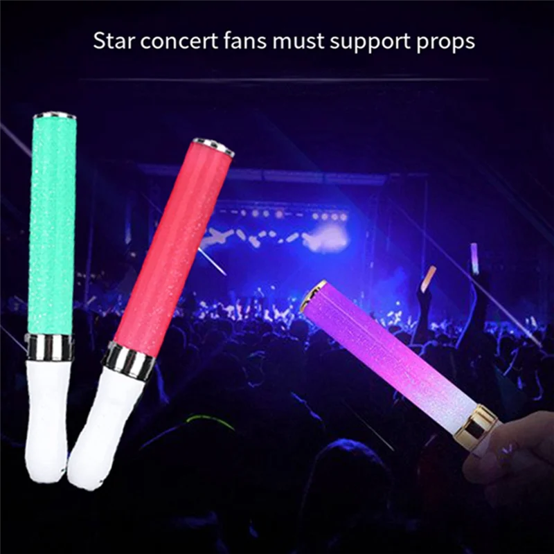 

AT48-1 Pcs 15 Color Glitter Stick Battery Powered For Concerts Parties Celebrations White