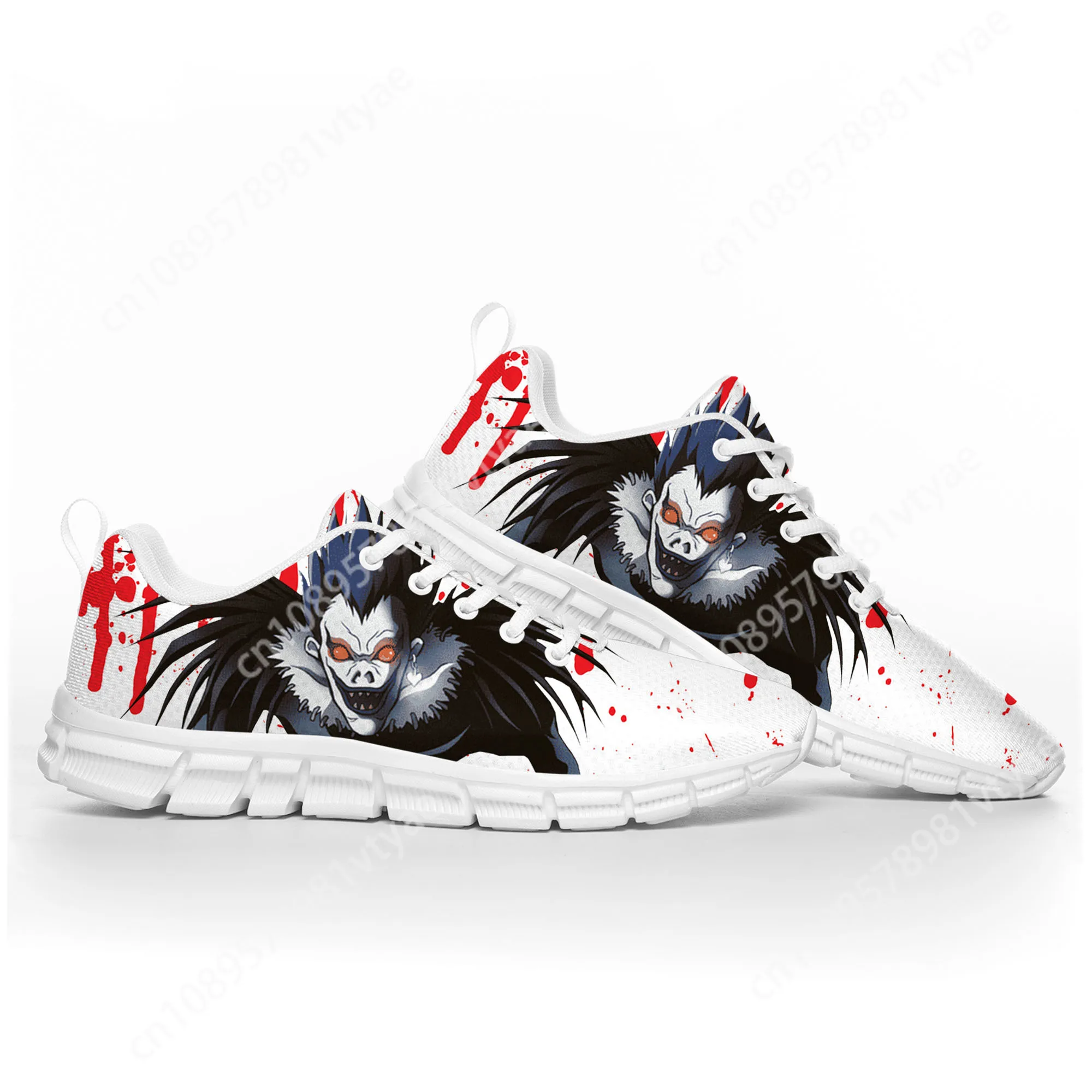 Anime Demon Ryuk Horror Halloween Death Note Sports Shoes Mens Womens Teenager Kids Children Sneakers Custom White Couple Shoe