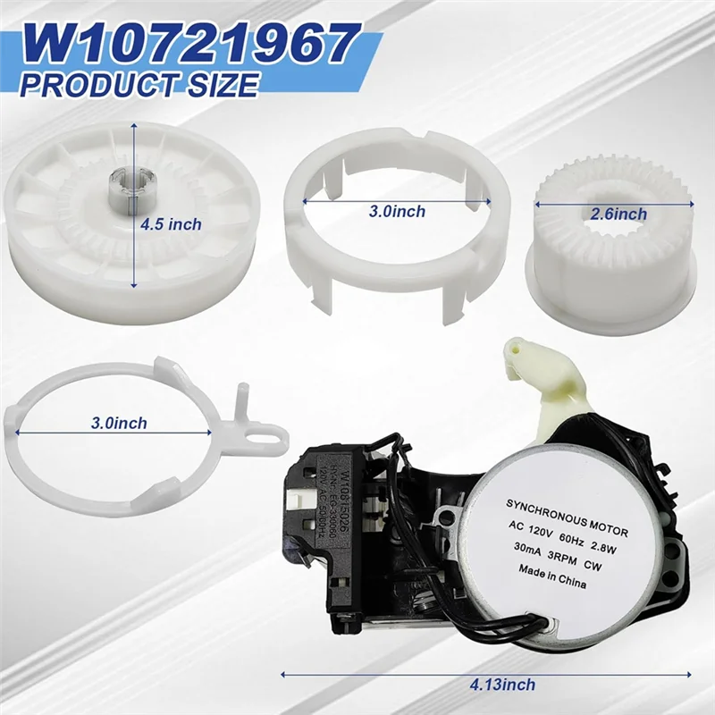مشغل تحويل الغسالة ABGE W10913953 مع قابض البكرة W10721967 وحزام القيادة W10006384 عدة لدوامة Kenmore Maytag