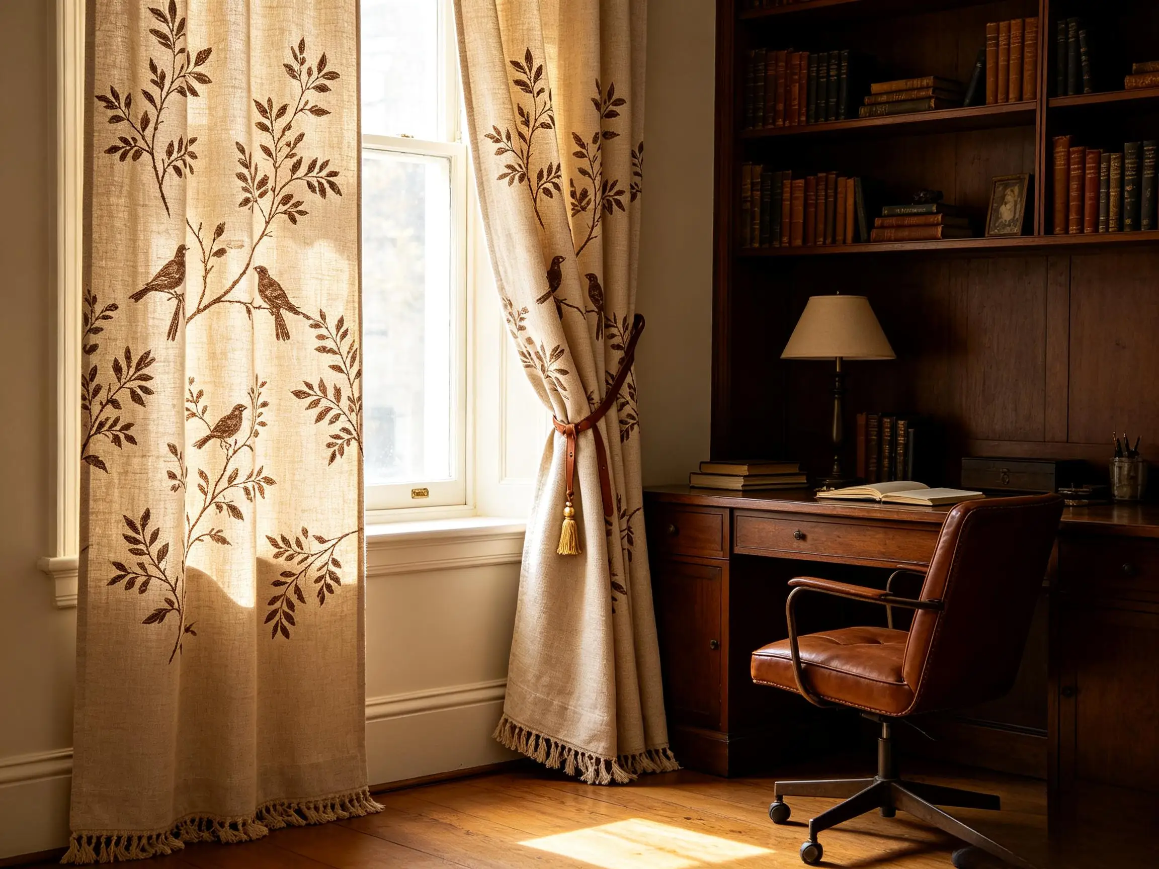 200202    Artistic study decoration curtain hook style fabric blackout curtain