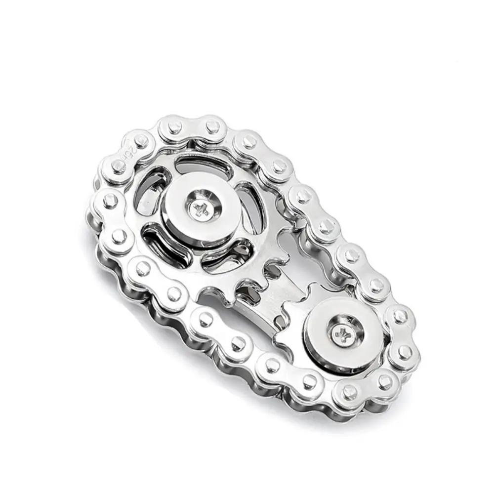 Cadenas de engranaje Fidget Spinner giroscopio Spinning Top mano Spinner cadena engranaje dedo piñón rueda de Metal engranaje cadena giroscopio