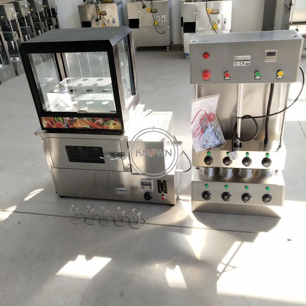 2021 adonan Pizza pembagi Prossing 4 kerucut pembuat kerucut Pizza baja tahan karat komersial lemari pajangan Oven mesin Pizza