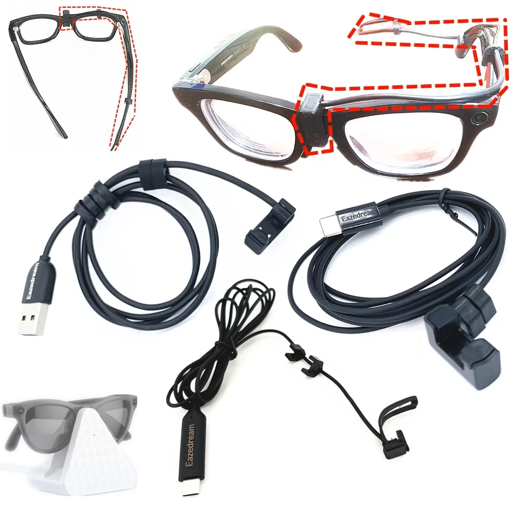 Câble de chargement USB/type-c, prise en charge de Charge directe sans étui ni alimentation continue pour lunettes intelligentes Ray-Ban Meta Gen 1 2 Rayban