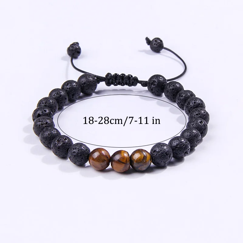 Volcanic Stone Tiger Eye Bead Bracelet Men Women Yoga Meditation Health Protection Jewelry Natural Stone Bracelet