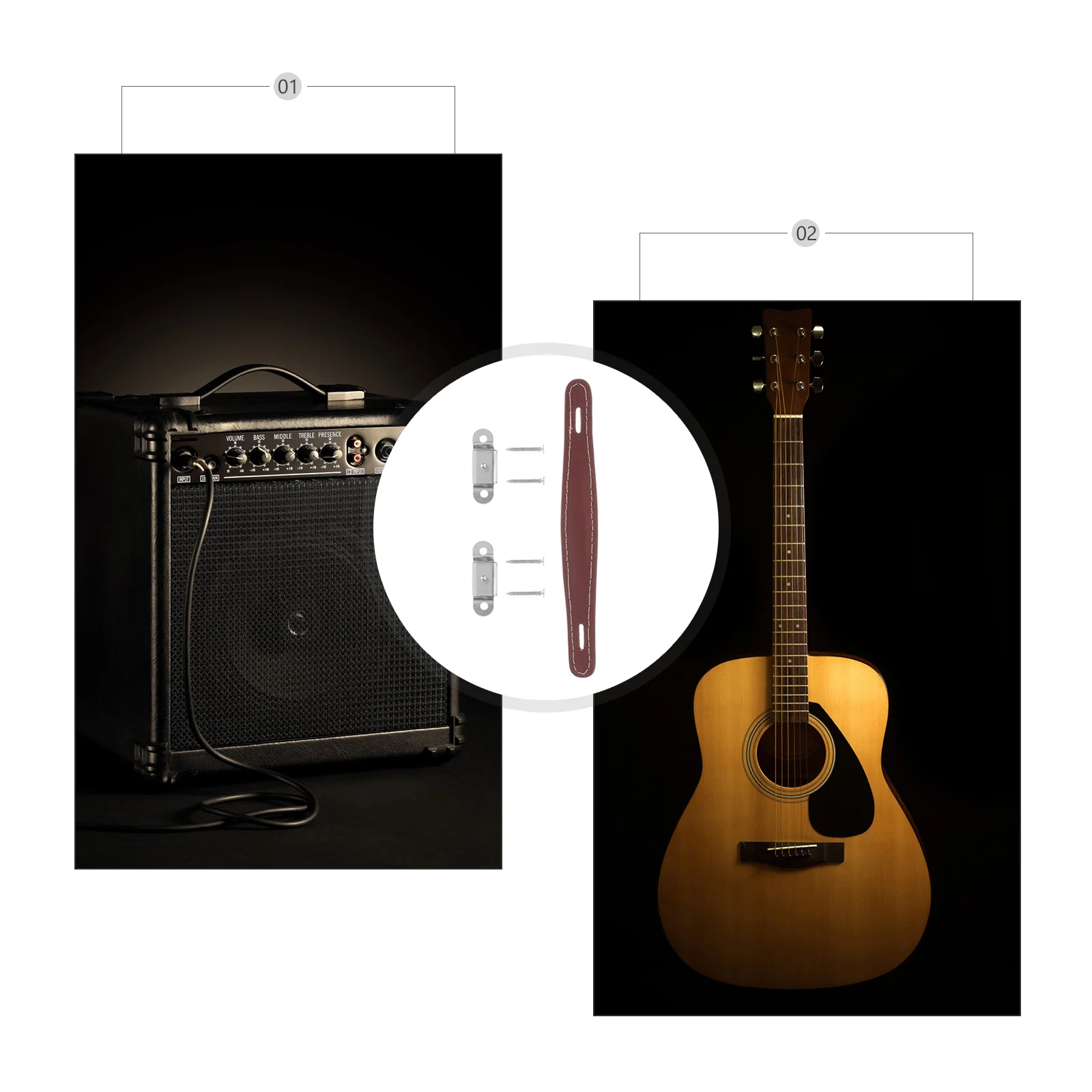 

1Set Speaker Handle Strap Vintage Style Smooth Comfortable Grip Easy Install Replacement for Guitar Amp Amplifier Speaker Pull