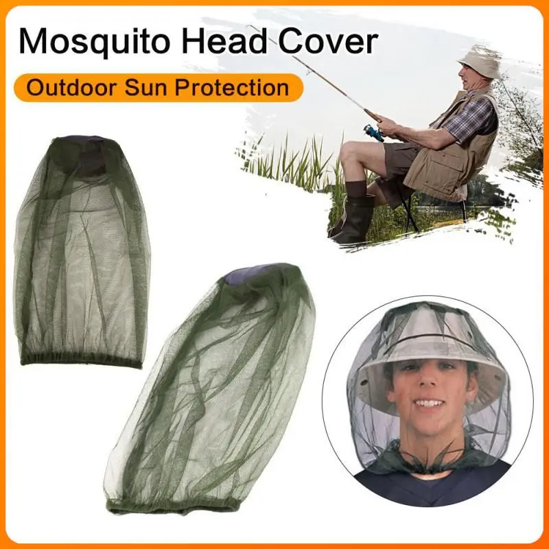 Mosquito Fishing Caps With Net Face Head Cover Foldable Camouflage Anti-mosquito Caps Adult Kid Camping Practical Net Caps