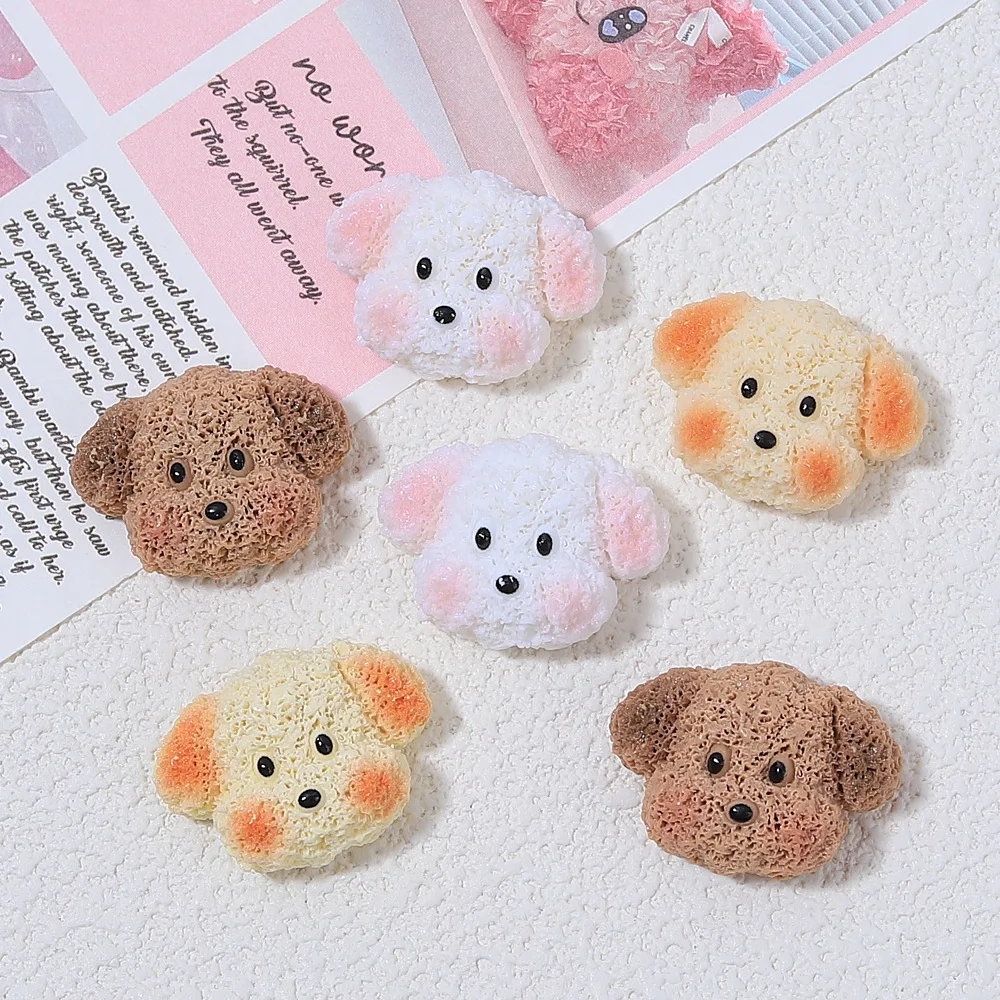 

100 шт. Kawaii смола мини-собака с плоской задней частью DIY для чехла для телефона кулон шпилька брелок серьги скрапбук аксессуары для кукольного домика