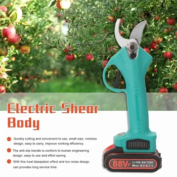 Ciseaux électriques sans fil efficaces, sécateur sans balais, coupe-branches, arbre fruitier, bonsaï, 48V, 88V