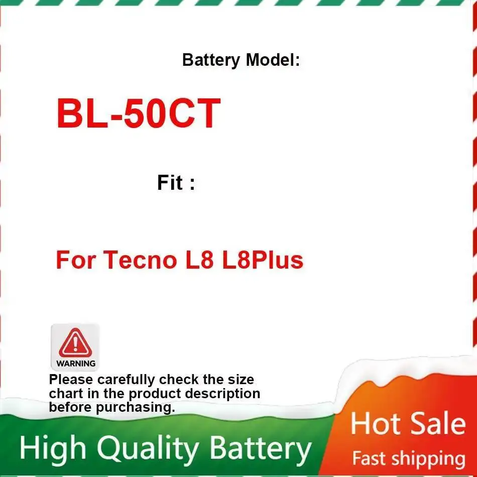 Baterai Ponsel Tangguh 5140Mah BL-50CT Untuk Tecno L8 L8plus