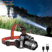 COB HeadLamps Wave Sensor Side Light LED USB Rechargeable Torch Outdoor Super Bright Zoom Waterproof for Camping Hunting Fishing