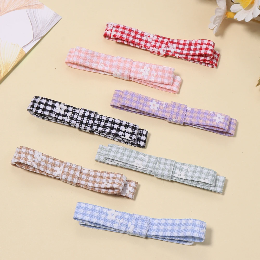 5 Stück/Set Polyester Blumenmuster Gerade Schleife Bunte Schleife DIY Mädchen Kinder Haarspange Haaraccessoires Näh- und Kleidungsdekoration – Detail 3