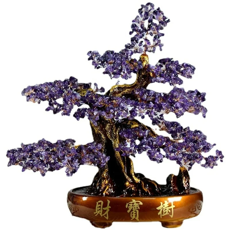 

Natural amethyst fortune tree decoration living room television cabinet home decoration crafts gifts desk decoration Wedding