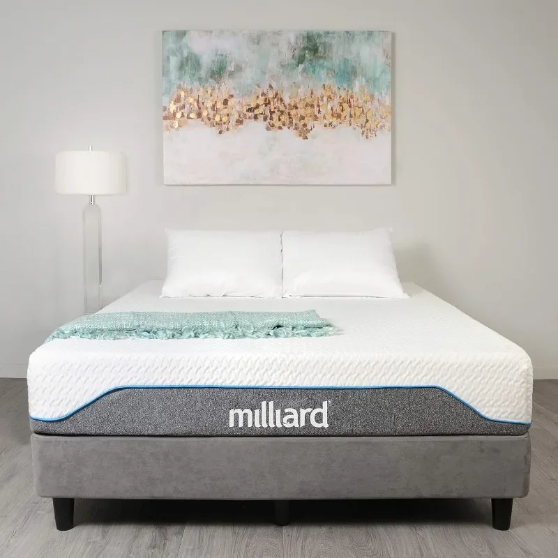 Milliard 10 Inch Semi Firm Memory Foam Mattress | CertiPUR-US Certified | Pressure Relieving (Queen)
