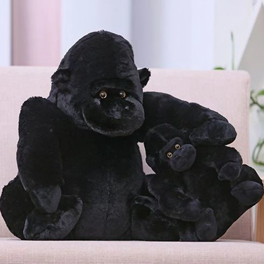 28CM Black Gorilla Plush Toy Cute Kawaii Spoof Forest Animal Doll Festival Gift For Children\'s Birthday Gifts