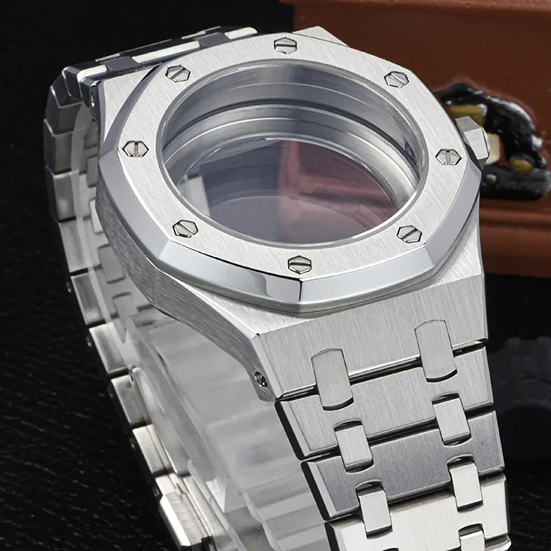 3O'clock Dive watch case 316L steel case with strap Sapphire glass28.5mm dial fit NH35/NH36/4R/6R Automatic movement Accessories