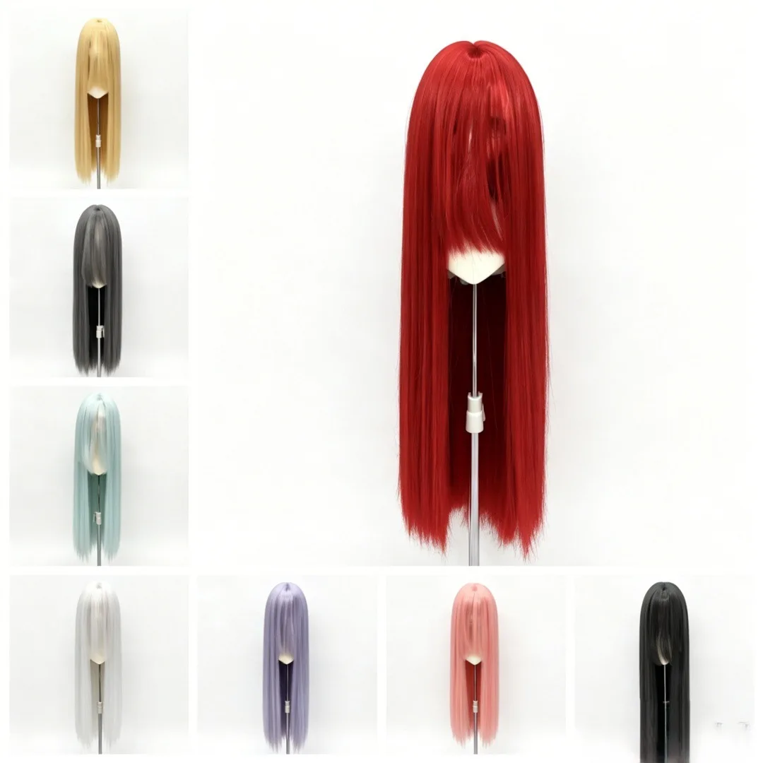 

Multi Color Long Straight Wig for 1/3 1/4 1/6 BJD Doll Wig Heat Resistant Silk Fit 15.5-23cm BJD Doll Head Circumference