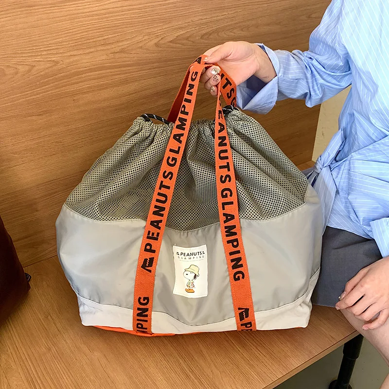 

women Short Distance Luggage Bag Snoopy Handbag Storage Bag Folding Light Travel shoulder Bag