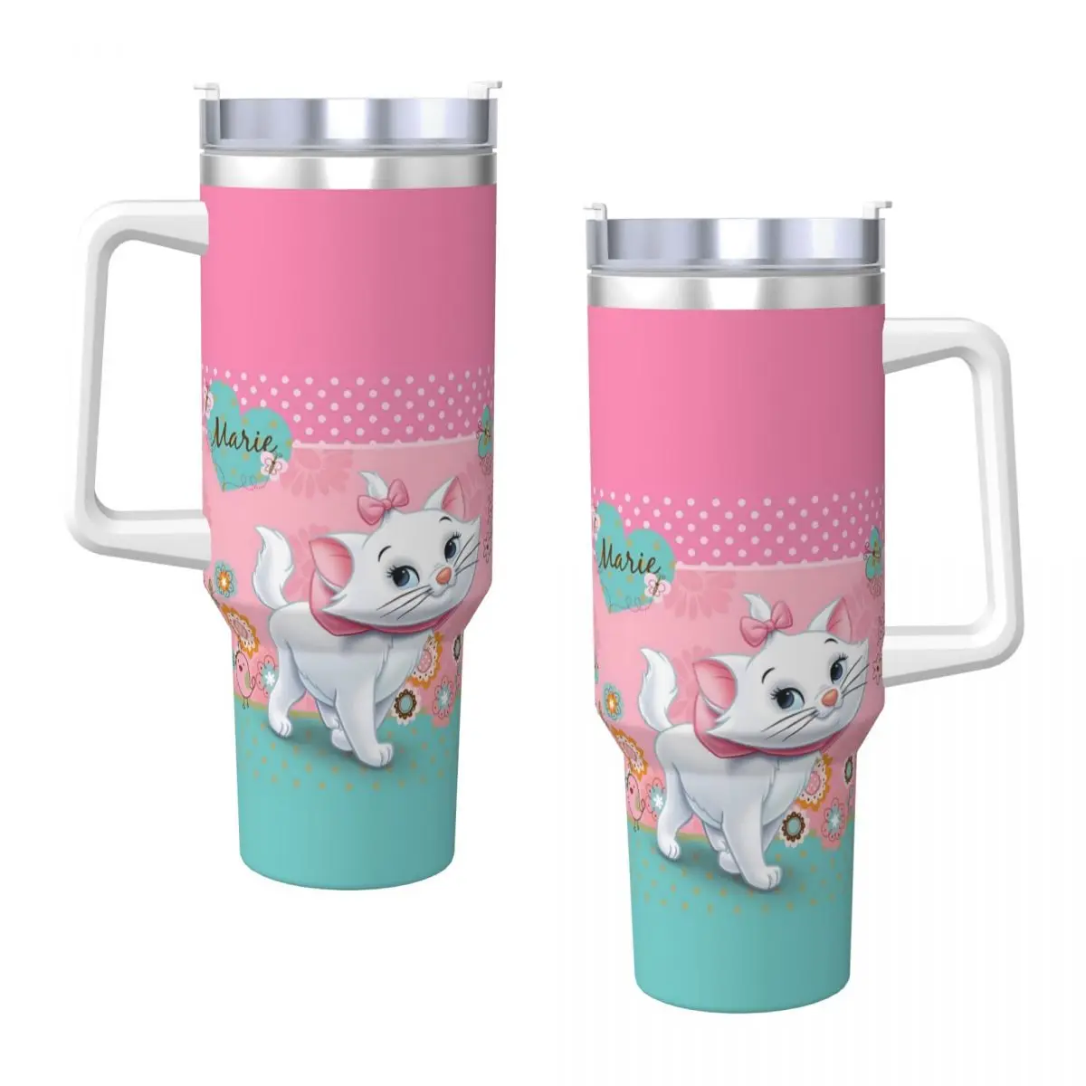 Stainless Steel Tumbler Marie Cat Thermal Cups Heat Preservation Hot Drinks Car Mugs Beach Graphic Water Bottle