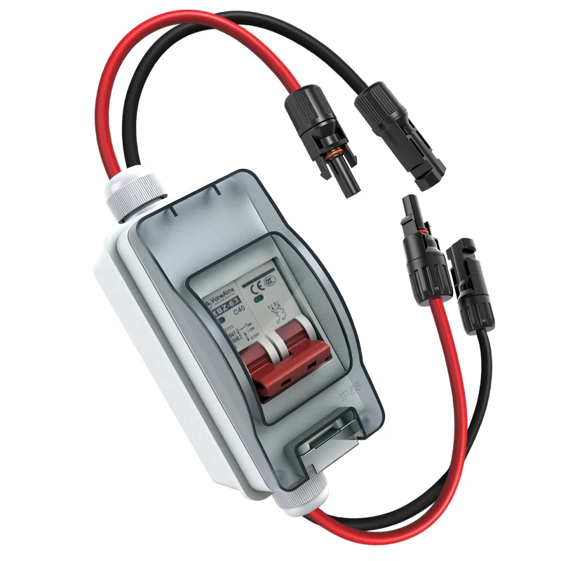 ‌ Solar Trennschalter Box MCB Mini Leistungsschalter DC500V PV Verteilerkasten IP65 Wasserdicht HT-2 Photovoltaik Combiner Box