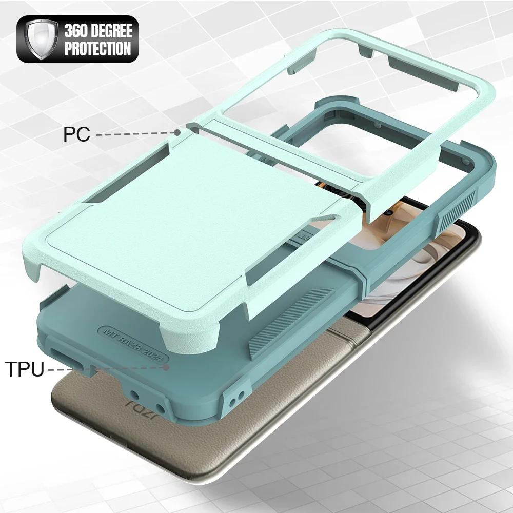 Luxury Armor Shockproof Silicone Protection Hard Phone Case for Motorola Moto Razr 50 Razr 2024 Cover Razr50 Razr2024 Hard Shell