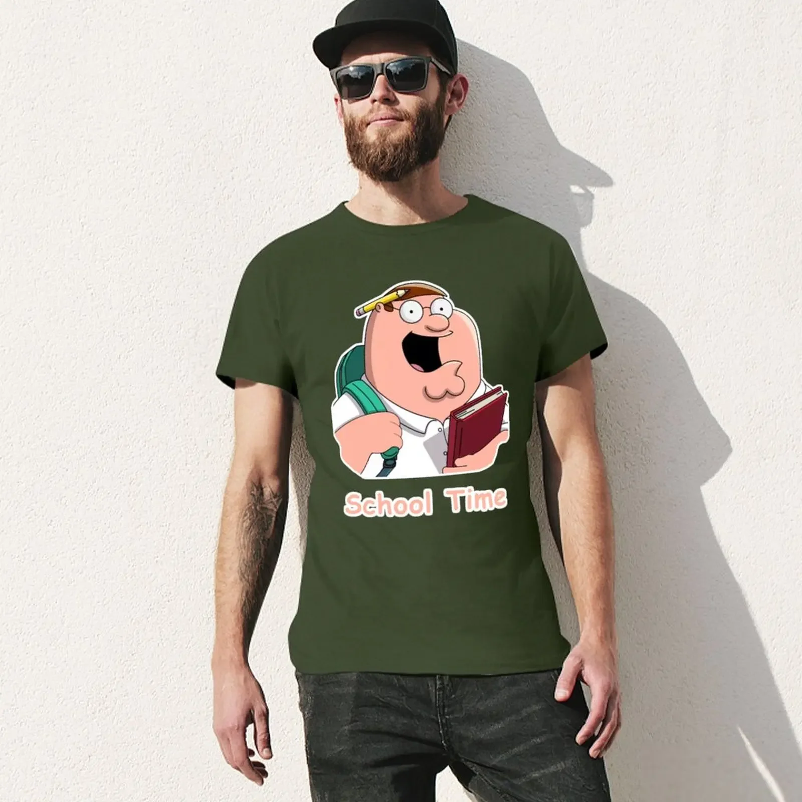 Peter Griffin School Time T-Shirt oversized vintage clothes mens clothing tees summer clothes mens champion t shirts