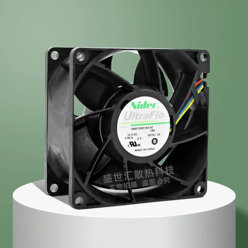 for Nidec Violent 8038 12V 0.9A 8CM Chassis Server PWM Cooling Fan V80E12BS1A5-07