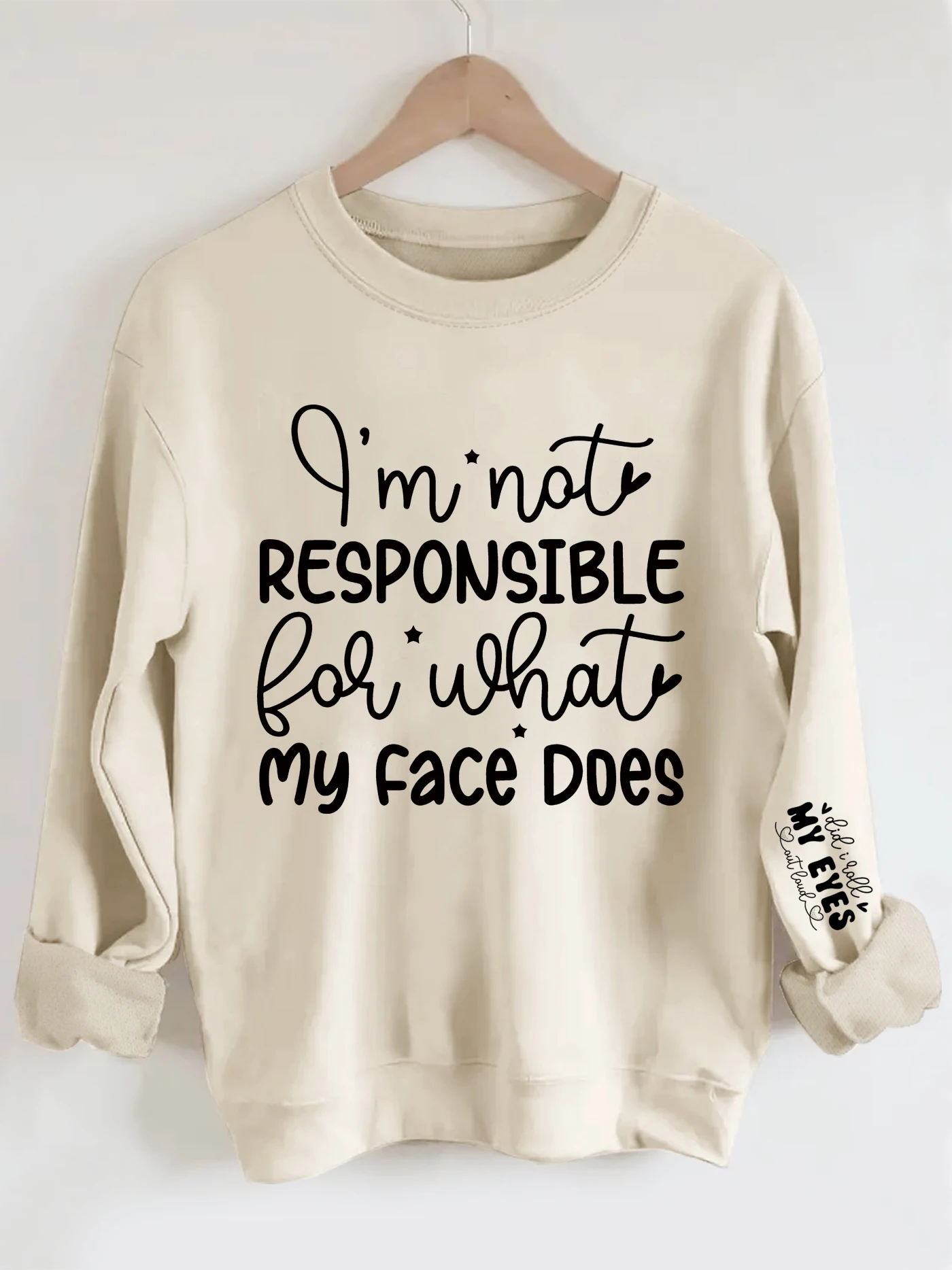 

Letters print sweatshirt, crew neck casual sweatshirt for winter & fall, women's clothing