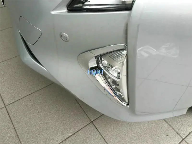 For Toyota Prius Prime PHV 2016-2018 Car Styling Front Fog Light Eyebrow Trim Strip Lamp Cover Protector Decoration Accessories