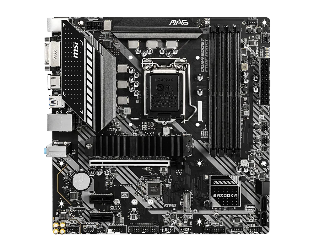 MSI MAG B460M BAZOOKA 24.4×24.4cm LGA 128GB 4×DDR4 PCI-E 3.0 1×DVI 1×HDMI Motherboard