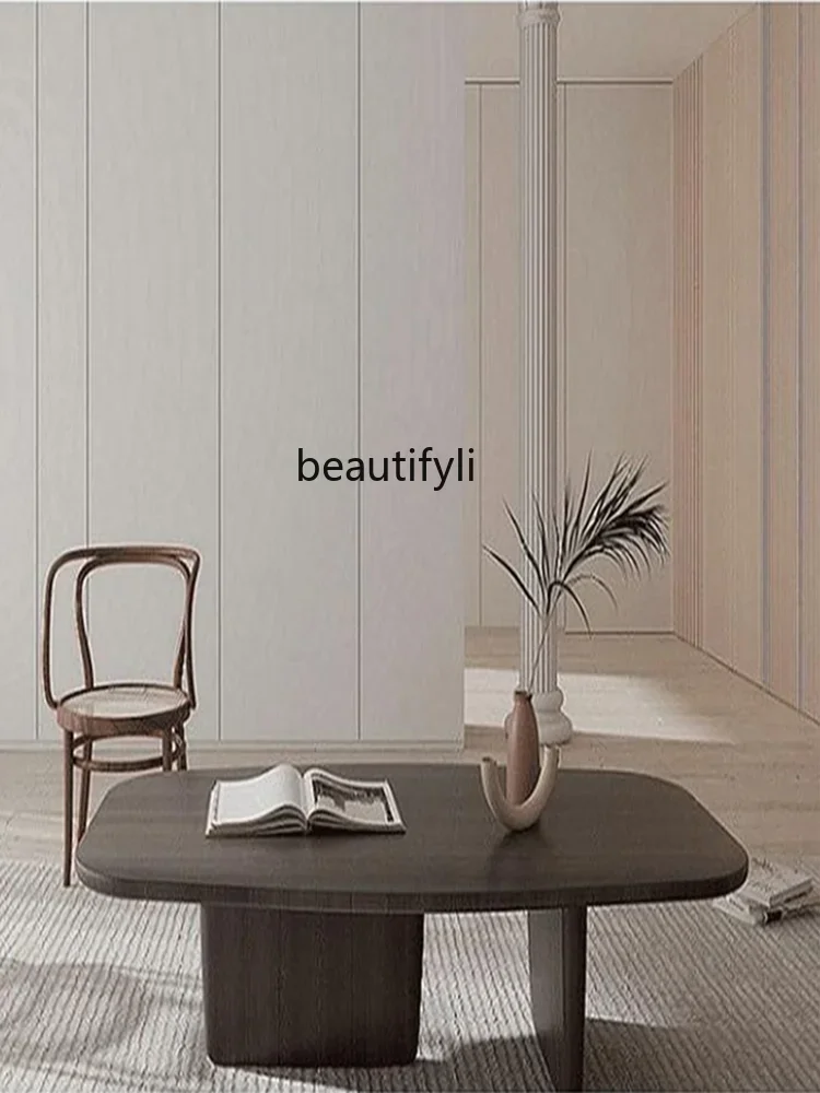 Stolik kawowy z litego drewna Salon Niski stolik Nordic Designer B & B Minimalistyczny japoński styl Log Retro Kreatywny stolik do herbaty