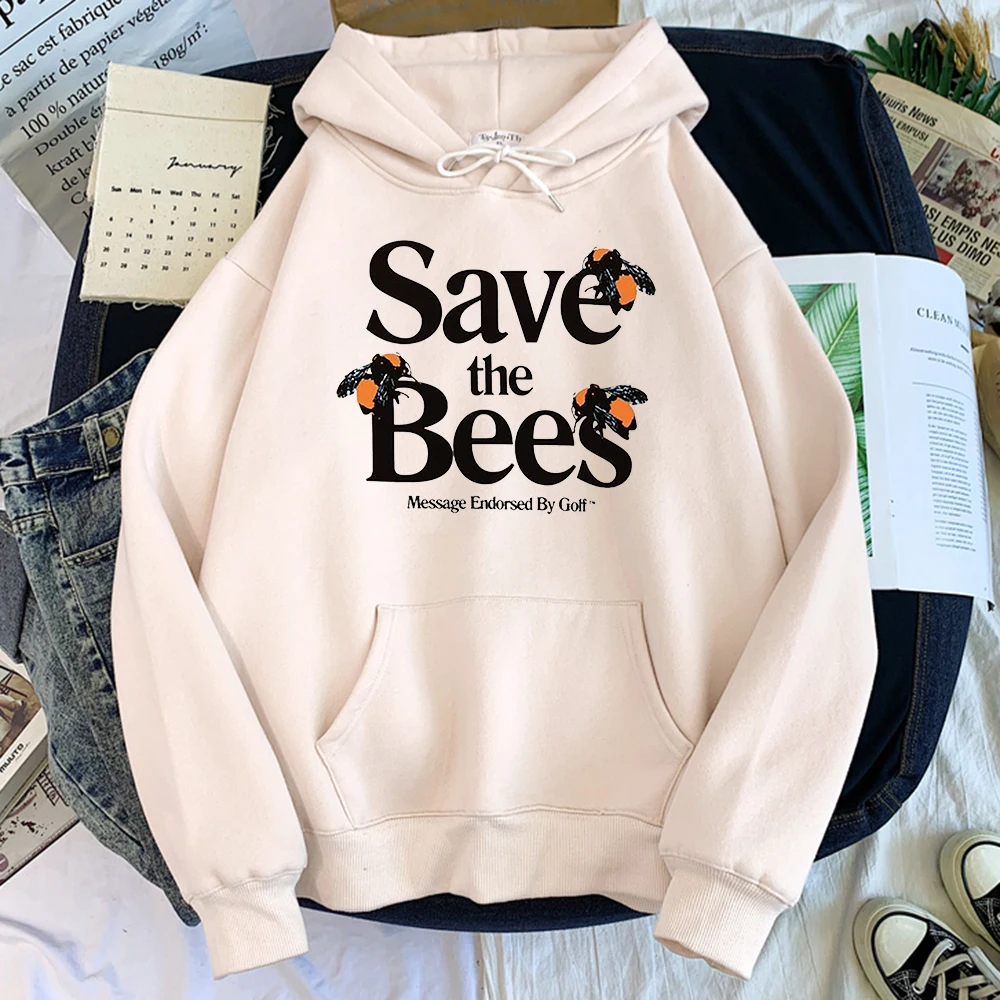 

Save The Bees Message Endorsed Printed Mens Hoodies Warm Casual Clothes Thick Fashion Hooded Oversize Comfortable Men'S Hoody