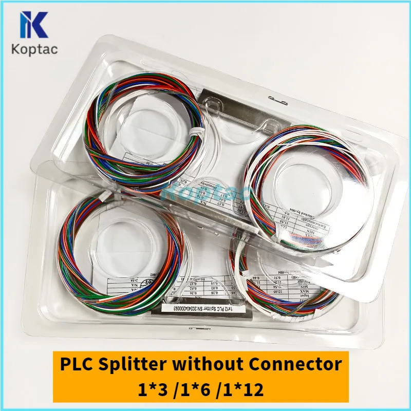 Fiber Optic PLC Splitter Without Connector 1X3 1X6 1X12 0.9Mm 4-10Pcs/Lot Optic PLC Splitter White/ Color FTTH