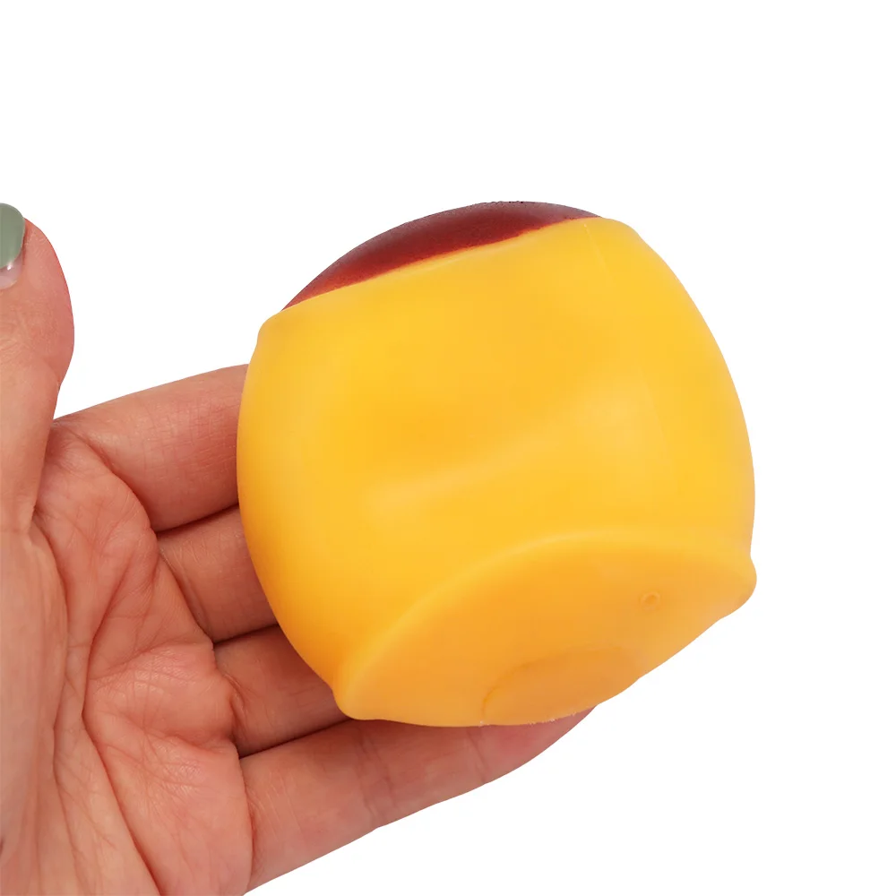 Caramel Pudding Handmade Ball Crispy Sound Food Shaped Squeezing Ball Pinching Fun Release Pudding Squishy Children Student