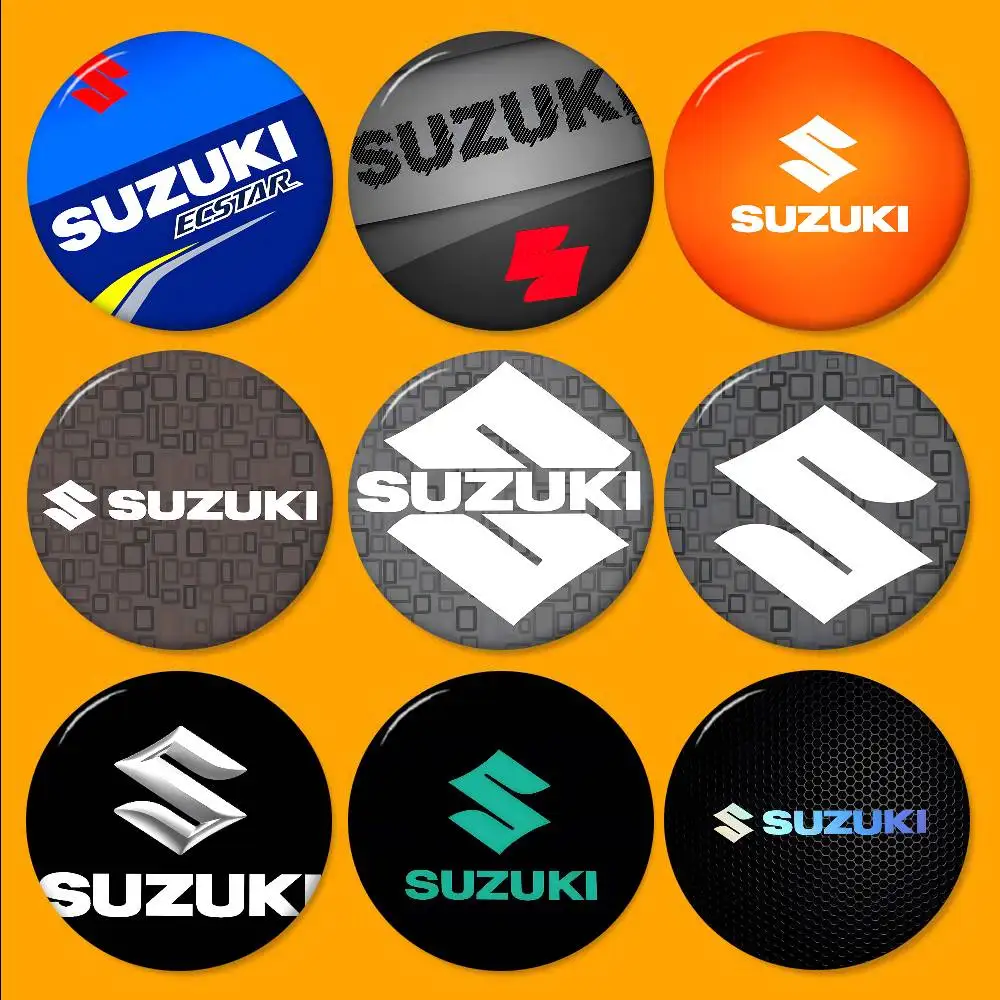 S-Suzukis 32/44/58mm Handmade Pin Round Funny Snap-in Brooches For Backpack Cothes Accessories Badge Hat Decoration