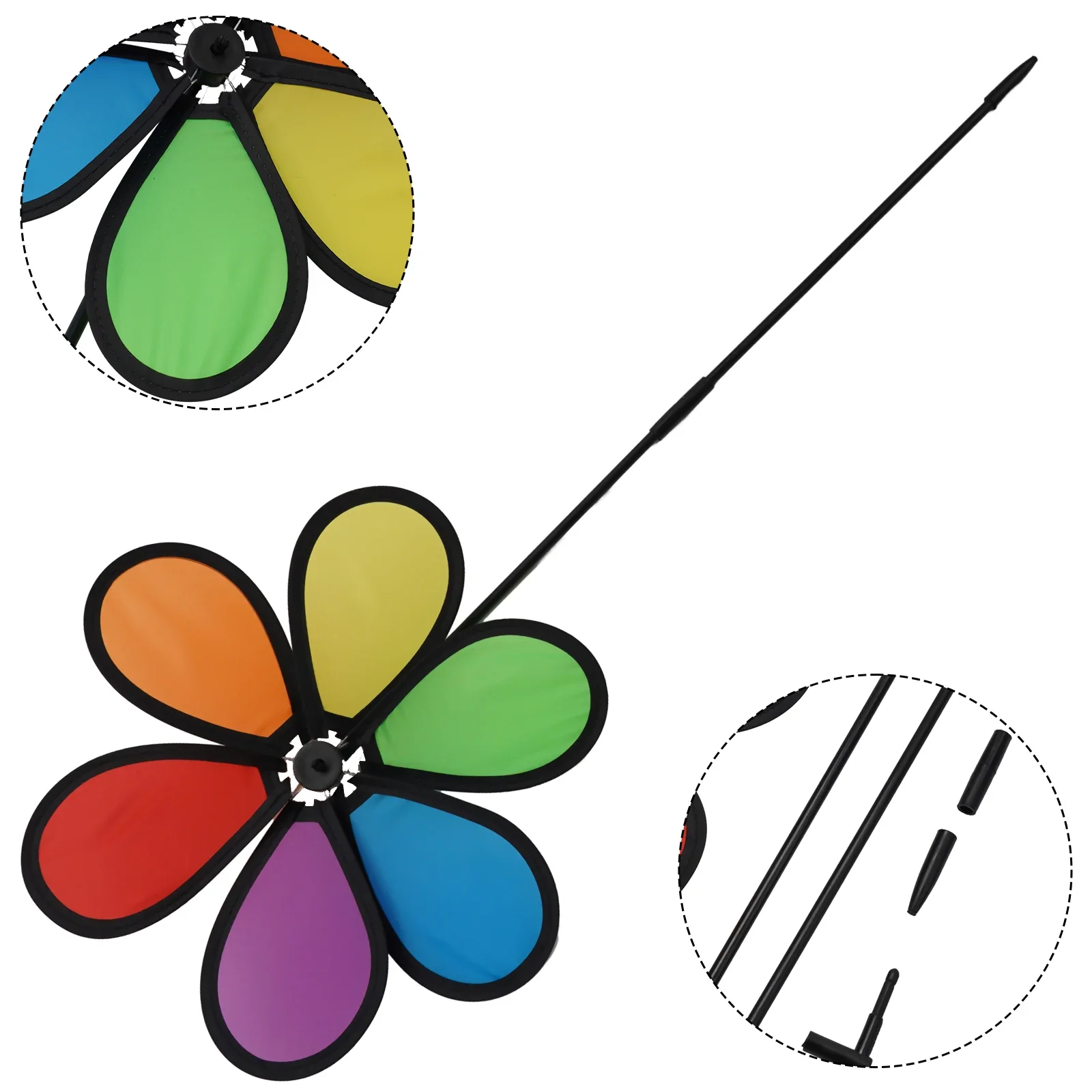 Pinwheel Flower Windmill Colorful Cute Gifts Fabric Windmill Wind Spinner Garden Supplies High Quality Home Garden Yard Decor