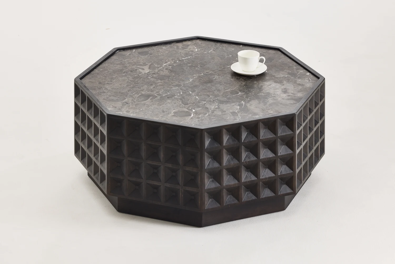 Mesa de centro octogonal sencilla y moderna, mesa de centro de madera.