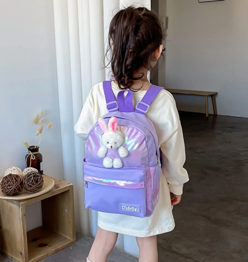 Zaino scuola materna personalizzato per ragazze, simpatico cartone animato, Laser, zaino minimalista per orsi, zaino da viaggio leggero