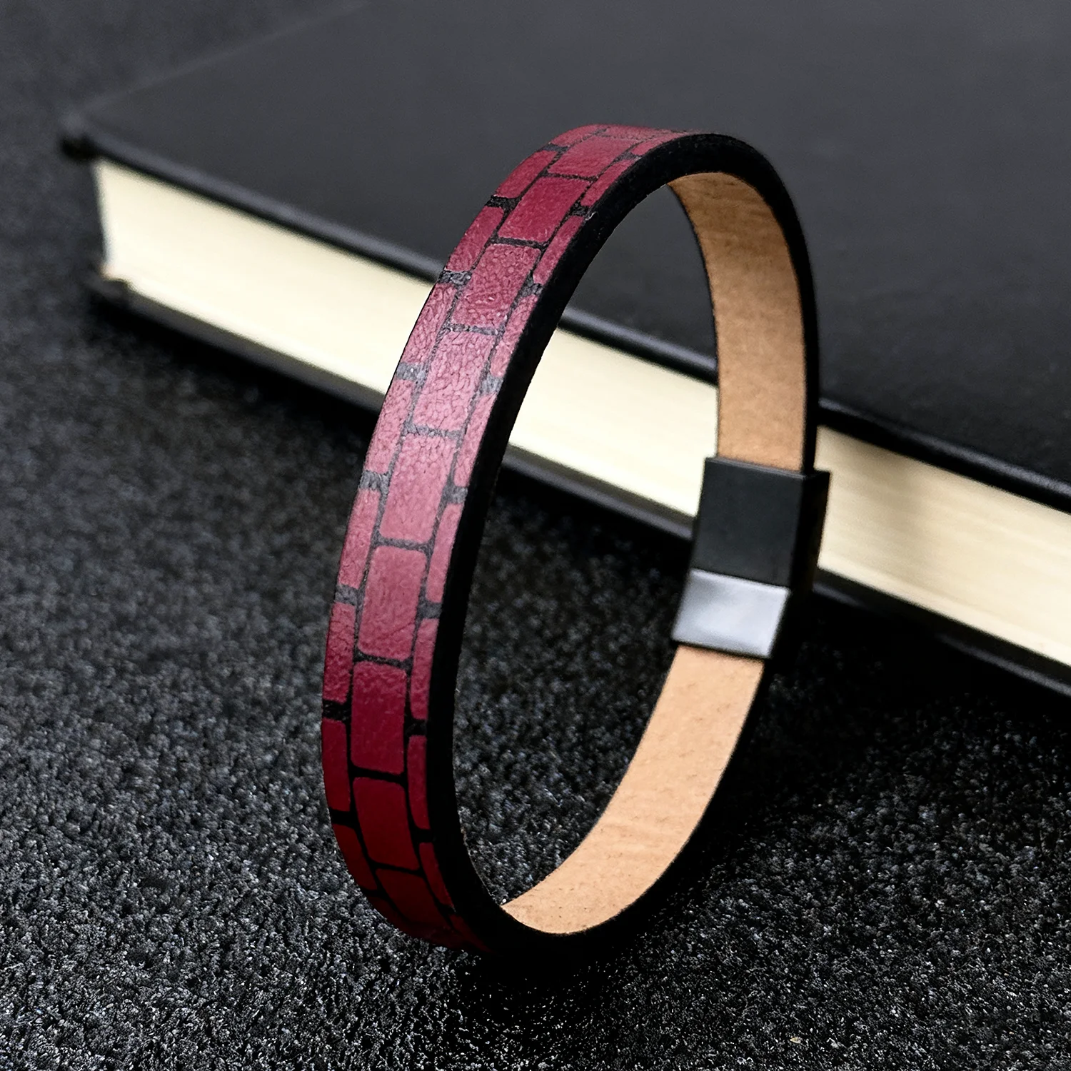 Multi Color Leather Bracelet for Men Minimalist Stainless Steel Clasp Fashion Jewelry Gift Color Options