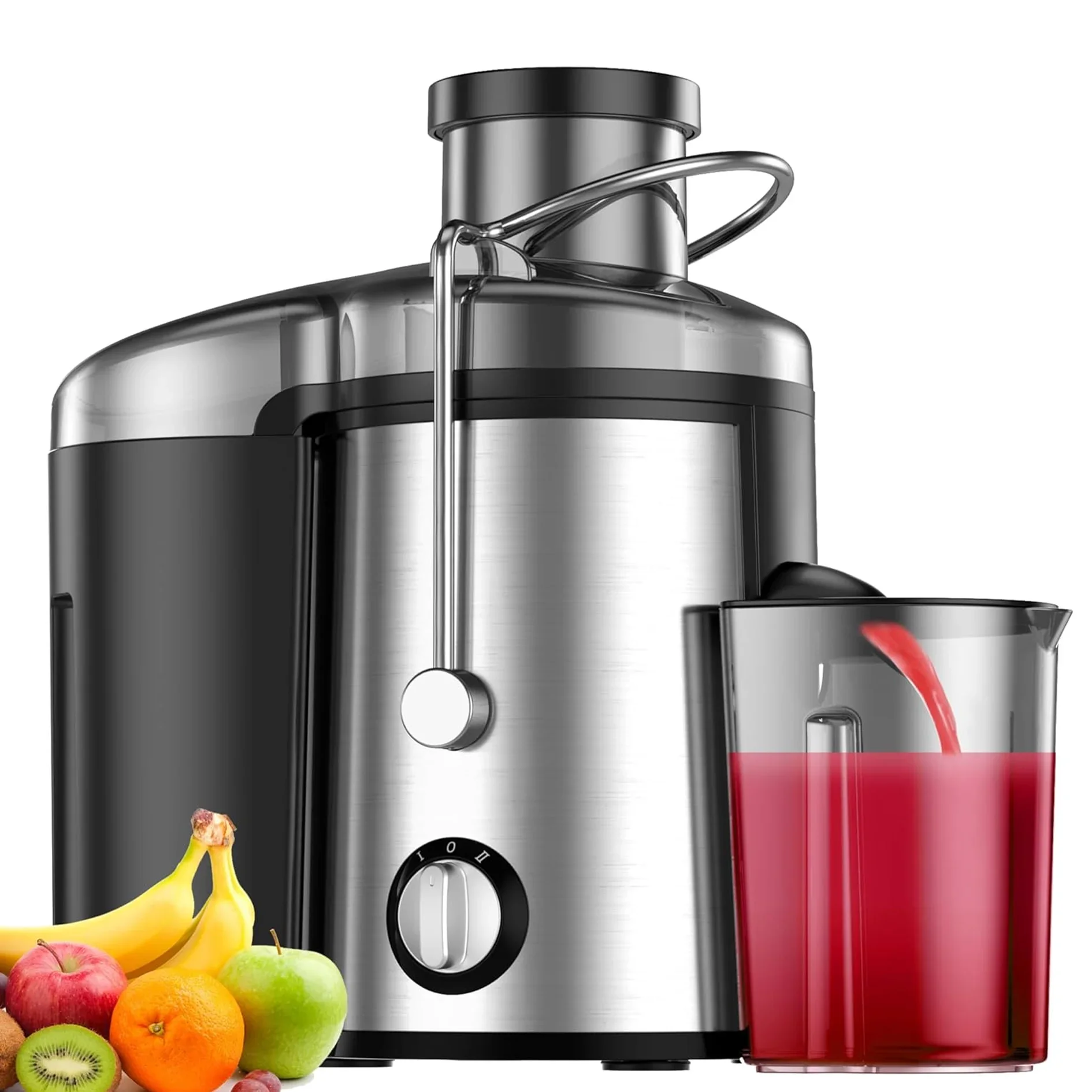 Wide Chute for Whole Fruits High Yield Juice Extractor Compact Centrifugal Juicer Anti-drip Juicer MachineEasy to Clean