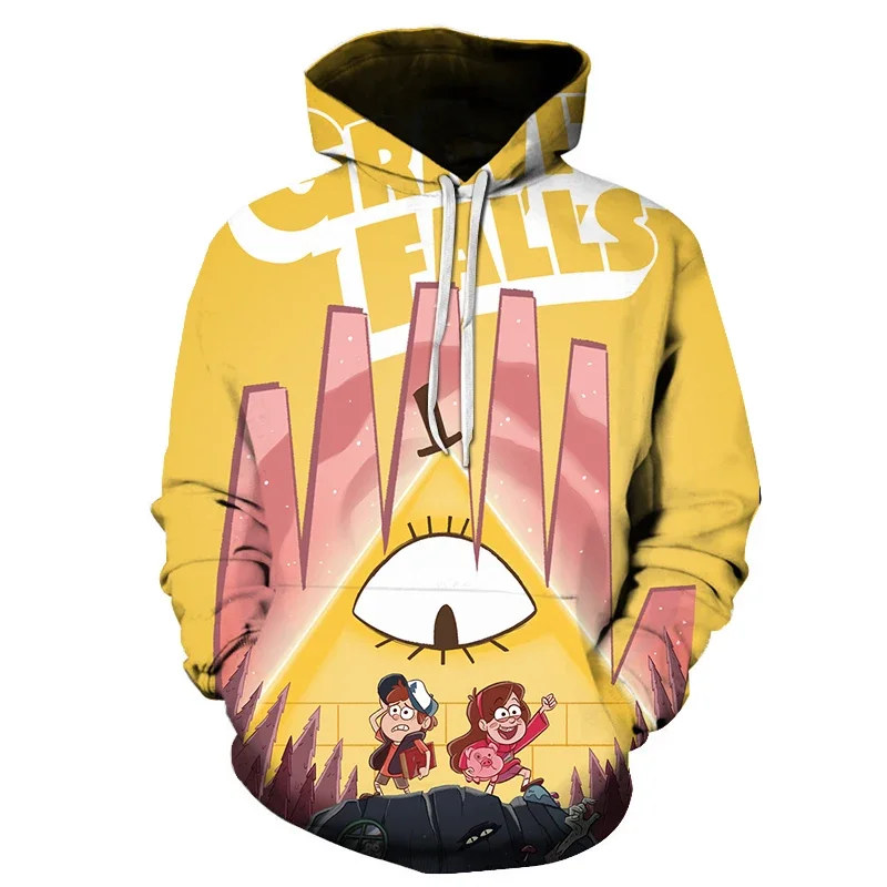 Hoodies Disney Gravity Falls 3D Print Sweatshirt Boy Girl Unisex Hooded Fashion Kawaii Cartoons Sweatshirts kids Oversized Coat