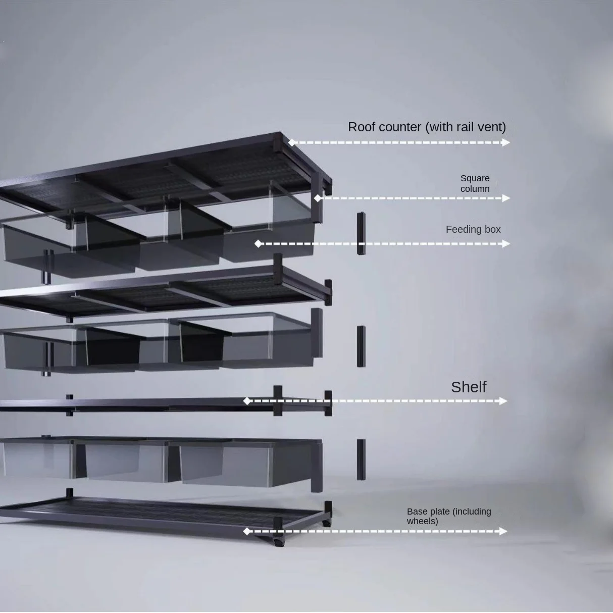 Quality Stackable Tub Rack Box Habitat Plastic Cage Snake & Reptile Breeding Racks