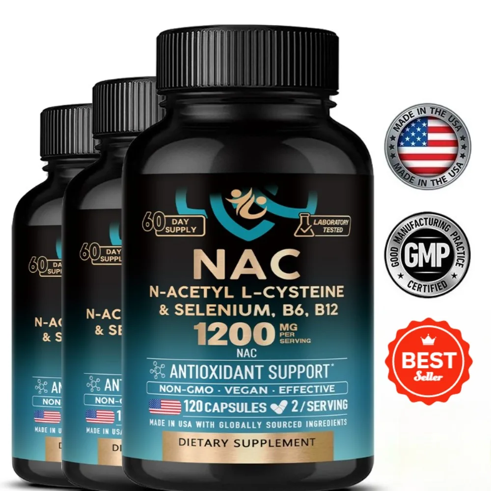 NAC 1200mg Supplement, for Thins Mucus, Reduces Cough & Bronchial Function, Immune, Liver Repair & Detox