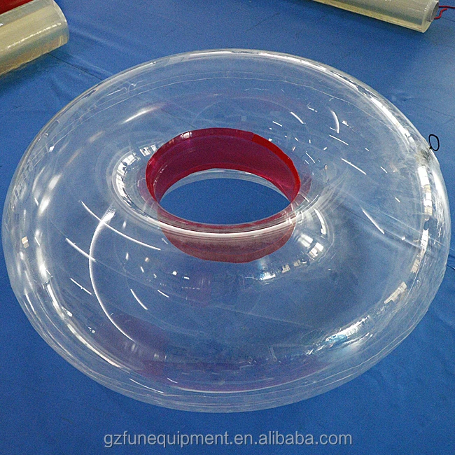 Hot selling customized funny inflatable swimming ring clear float ring towable ring clear for kids