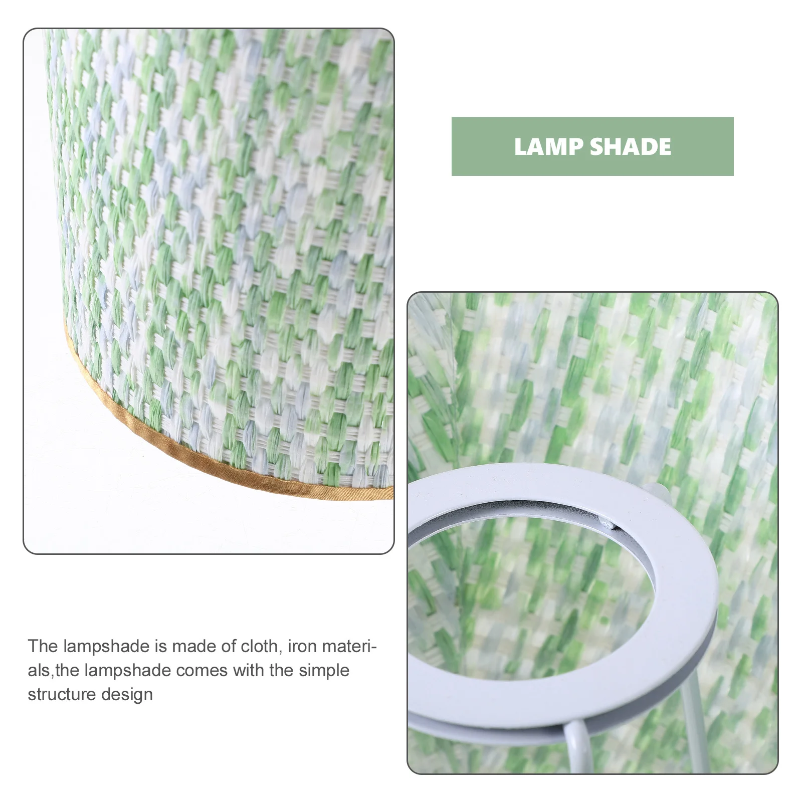 

Colored Woven Lamp Shade Cloth Iron Table Lamp Shade Replacement Household Light Cover Vintage Style Table Lampshade