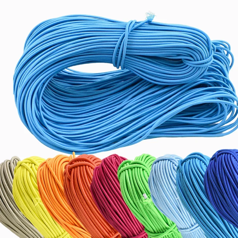 10/20/30/40/50M Bungee Cord 3mm Elastic Rope Hairband Rubber Band Hat Drawstring Loom Bands Shoelace Sew Spring Cords Supplies