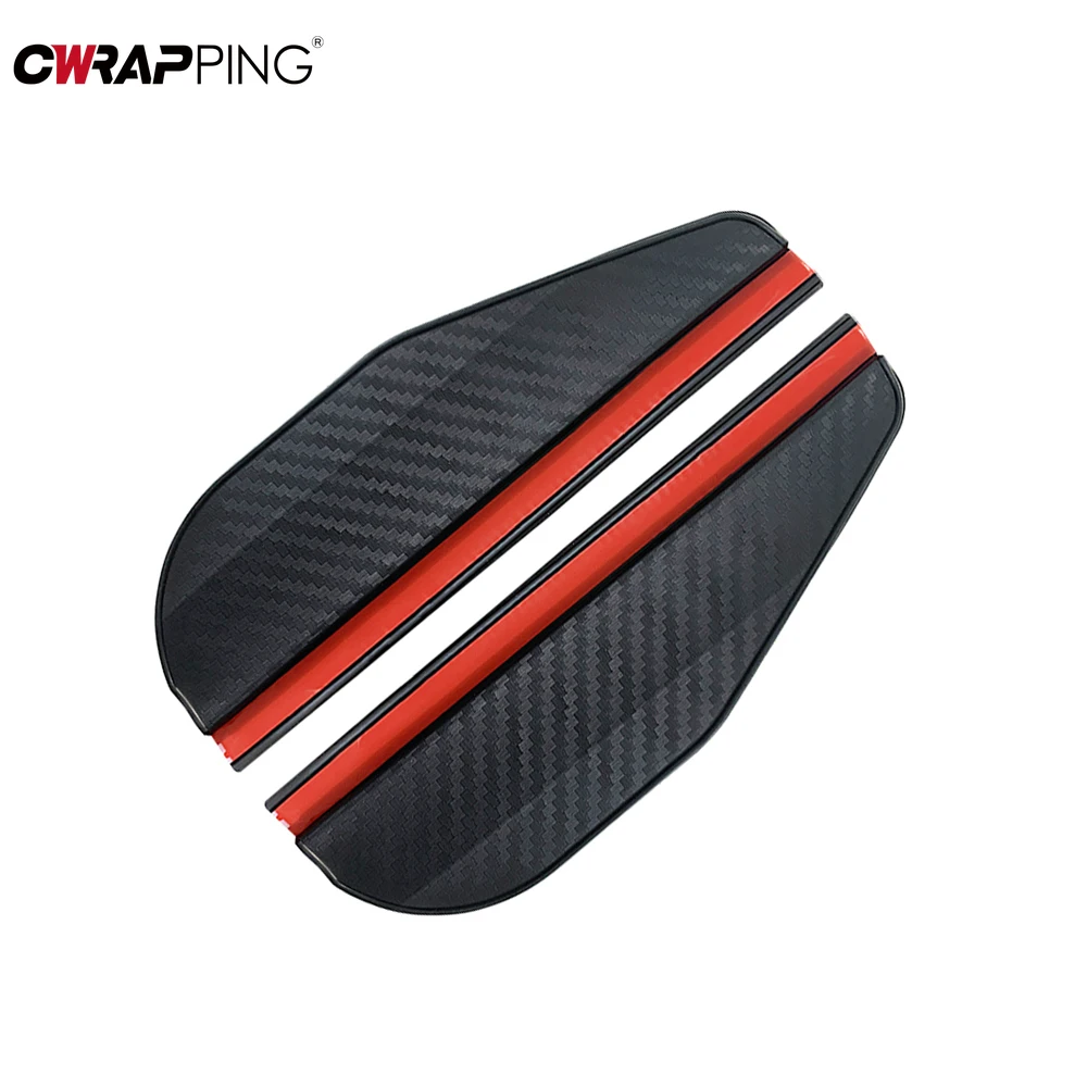 2PCS Car Rearview Mirror Rain Eyebrow Carbon Fiber Pattern Car Universal Rain Shield Rain Shield Reversing Mirror Rain Shield