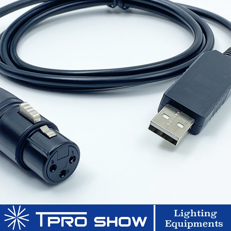 1Meter USB DMX Interface Adapter DJ Controller Computer Console DMX Wire Dmx512 Cable Control Stage Lighting Effect Machines